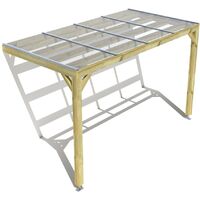 Pergola bois • 4m x 2m • adossée • sens largeur • couverture étanche transparente incluse • livraison comprise
