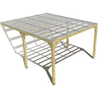Pergola bois • 4m x 5m • adossée • sens largeur • couverture étanche transparente incluse • livraison comprise