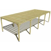 Pergola bois • 10m x 4m • indépendante • sens profondeur • lattage bois • livraison comprise