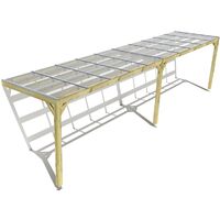 Pergola bois • 10m x 2m • adossée • sens largeur • couverture étanche transparente incluse • livraison comprise