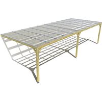 Pergola bois • 10m x 4m • adossée • sens largeur • couverture étanche transparente incluse • livraison comprise