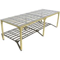 Pergola bois • 8m x 3m • indépendante • sens largeur • couverture étanche transparente incluse • livraison comprise