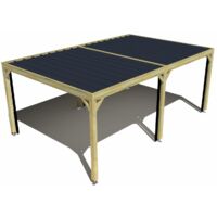 Carport bois • 6m x 4m • indépendante • sens largeur • livraison comprise