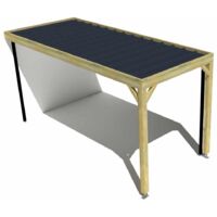 Carport bois • 2m x 5m • adossée • sens profondeur • livraison comprise
