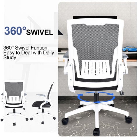 chaise et fauteuil de bureau Futurefurniture.® Chaise de bureau, adaptée à la jeunesse,chaise de bureau,chaise informatique,avec accoudoir réglable blanc