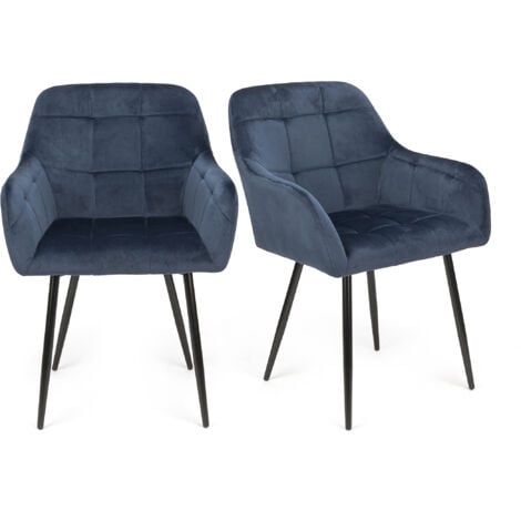 chaise Futurefurniture.® lot de 2 chaises de salle à manger, chaise de salle à manger chaises de salle à manger, velours,bleu