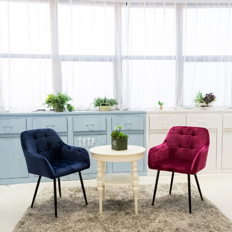 chaise Futurefurniture.® lot de 2 chaises de salle à manger, chaise de salle à manger chaises de salle à manger, velours,bleu