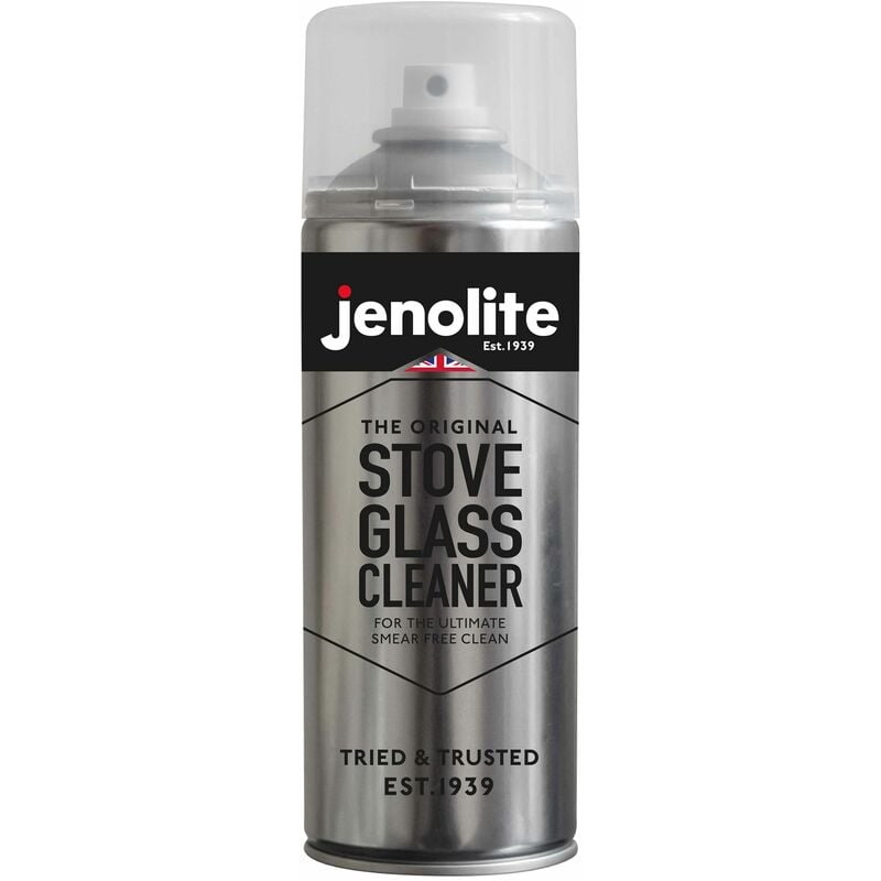 1 x 400ml Aerosol JENOLITE Stove Glass Cleaner Aerosol Removes