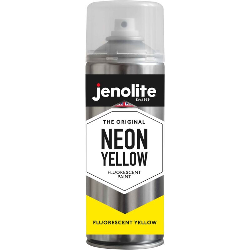 Yellow 1 x 400ml Aerosol JENOLITE Fluorescent Spray Paint Neon