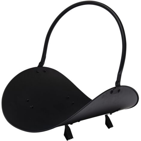 Brennholzlager aus schwarzem Stahl WERKA PRO  48 cm