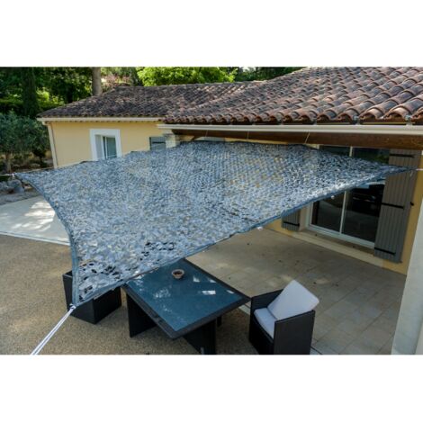 Grau perforiertes Sonnenschutzgewebe 120 g/m2  3 x 3m
