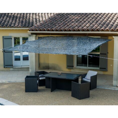 Grau perforiertes Sonnenschutzgewebe 120 g/m2  3 x 3m