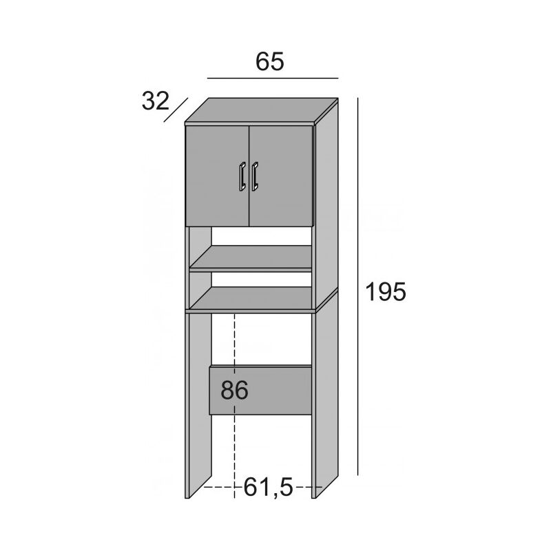 Meuble machine à laver Meuble pour WC Blanc 70,5x25,5x90 cm 21253