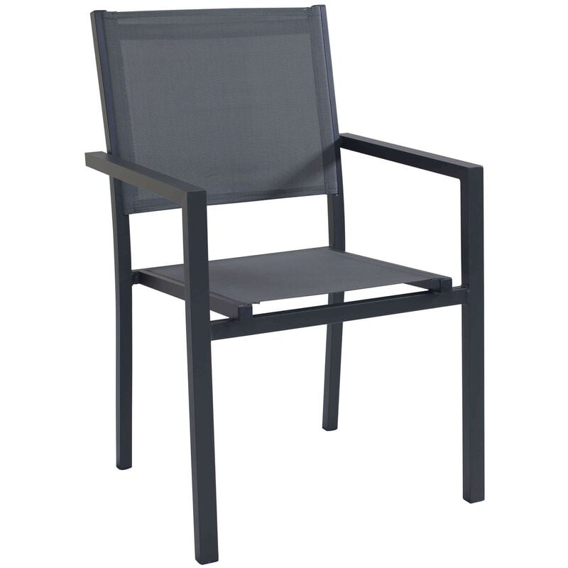 Set 2 chaises empilables en aluminium tourterelle - Caesaroo