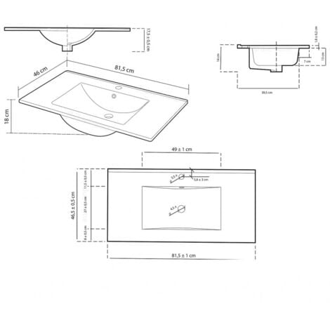 Meuble de salle de bain suspendu 80 cm blanc brillant avec miroir - Siracusa - Blanc brillant Standard