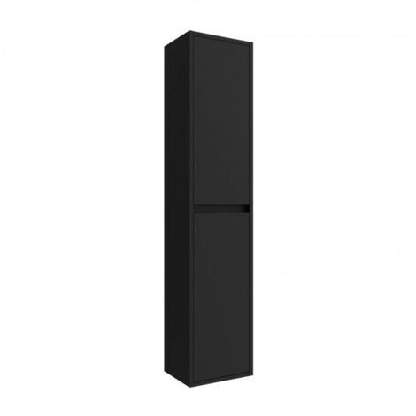 Meuble de salle de bain sur pied 100 cm en bois noir satiné avec vasque en porcelaine - Nova - Standard