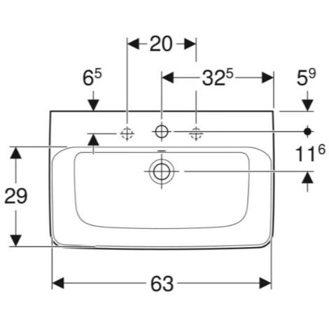 Geberit Selnova Comfort - Lavabo Senza Barriere, 60x55 Cm, Con Troppopieno E Foro Per Miscelatore Bianco 502769007 77074752 - 10