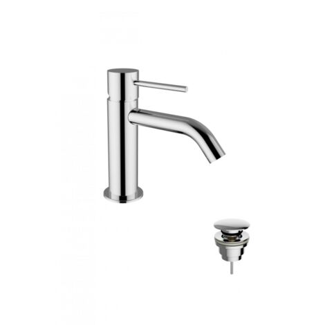 Mélangeur pour lavabo avec piletta click clack en laiton chromé - Teorema Jabil New (1/3)