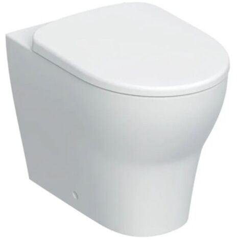 Geberit – Cuvette au sol 35,5x53x40cm – Blanc brillant – Drain mural ou au sol – Vetrochina – Couvre-cuvette inclus – Fixation acier inoxydable