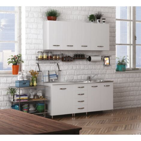 Base de cuisine 60x50x85 cm en bois blanc frêne avec une porte - Foligno