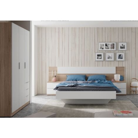 Armoire avec 3 portes chêne canadien et blanc 121x180 cm - Acacia