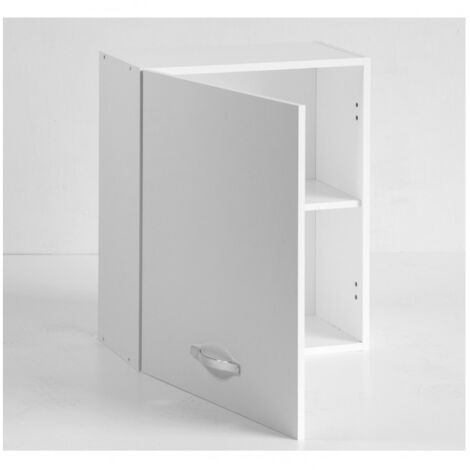 Suspendu cuisine 60x32x72 cm en bois blanc frêne avec une porte - Foligno