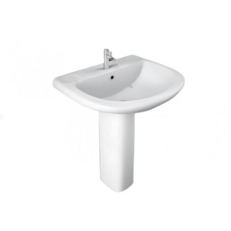 Abitare – Colonne pour lavabo suspendu blanc brillant – Hauteur 61 cm – Finition brillante – Design élégant pour salle de bain moderne