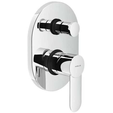Mitigeur de douche encastré 2 voies en laiton chromé - Nobili Sand (1/4)
