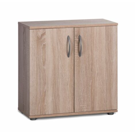 Abitare – Meuble en chêne 57x29x58 cm – Enfilade avec 2 portes et étagère – Finition élégante pour décoration moderne (1/3)