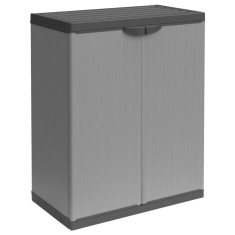 Idralite – Armoire d'atelier 68x39,5x85 cm en PVC – 2 portes verrouillables – Montage sans vis – Rangement intérieur et extérieur