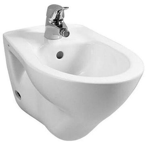 Vitra – Bidet suspendu céramique blanc brillant 52x35,5 cm – Finition haut de gamme – Monophore avec trop-plein pour salle de bain moderne