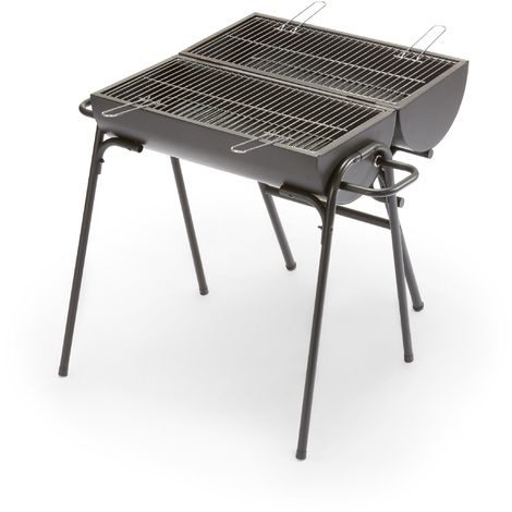 Barbecue charbon Barbecue charbon de bois Zack en acier noir avec four | noir