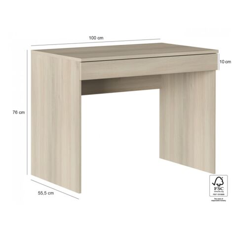 Bureau 100x55 cm chêne avec un tiroir - Otta