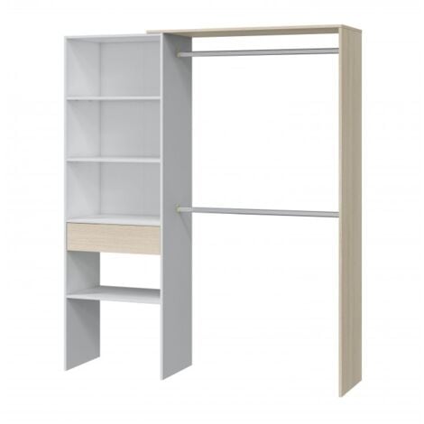 Dressing 158x187h blanc mat et chêne - Nettuno