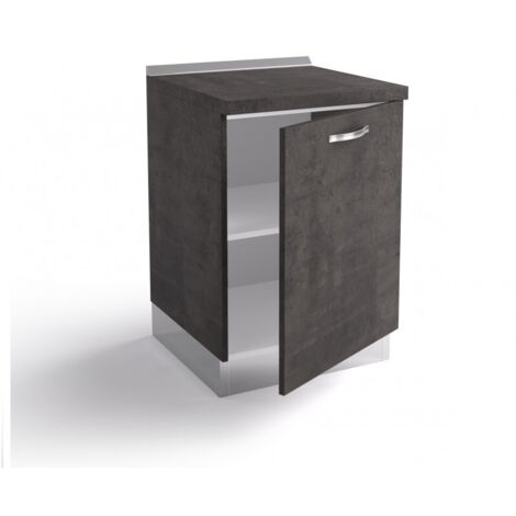 Base de cuisine 60x60x84 cm en bois de couleur lave avec une porte - Massa (1/3)