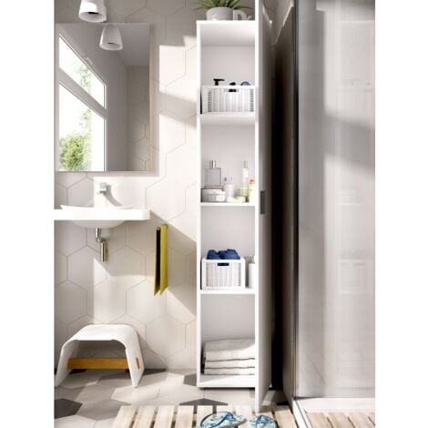 Armoire polyvalente 39x190h blanc mat - Marte
