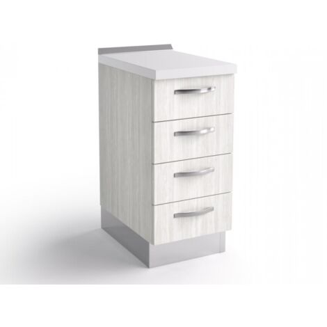 Base commode cuisine 40x60x84 cm en bois blanc d’Alaska avec quatre tiroirs - Massa (1/3)