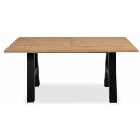Table extensible 157x90 cm chêne artisanal et noir - Treviso (1/5)