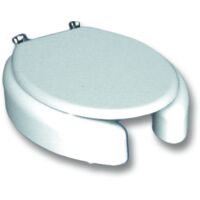 Siège surélevé avec couvercle de toilette avec charnières universelles blanches - Goman