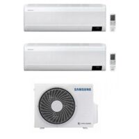 Climatiseur réversible Dual-split SAMSUNG Windfree 12000 + 12000 Btu R32 Wifi Blanc