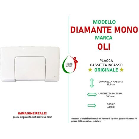 Placca Scarico Singolo Per Cassetta WC Diamante E Giada OLIVER - Bianca - Foto 14