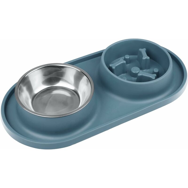 Durable Stainless Dog Food Bowl with Silicone Mat Anti-overflow