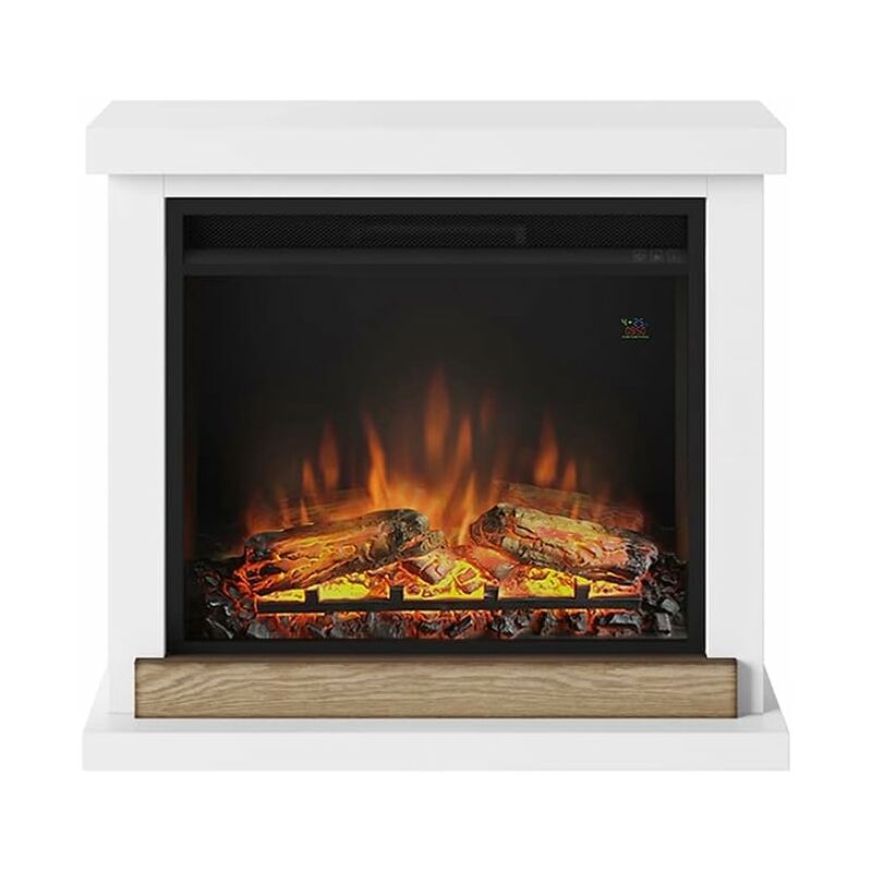 TAGU Hagen Flame Effect Electric Fireplace - Electric Fireplace with Heater,  1500W, 7-Day Programmable, Remote Control (Pure White)