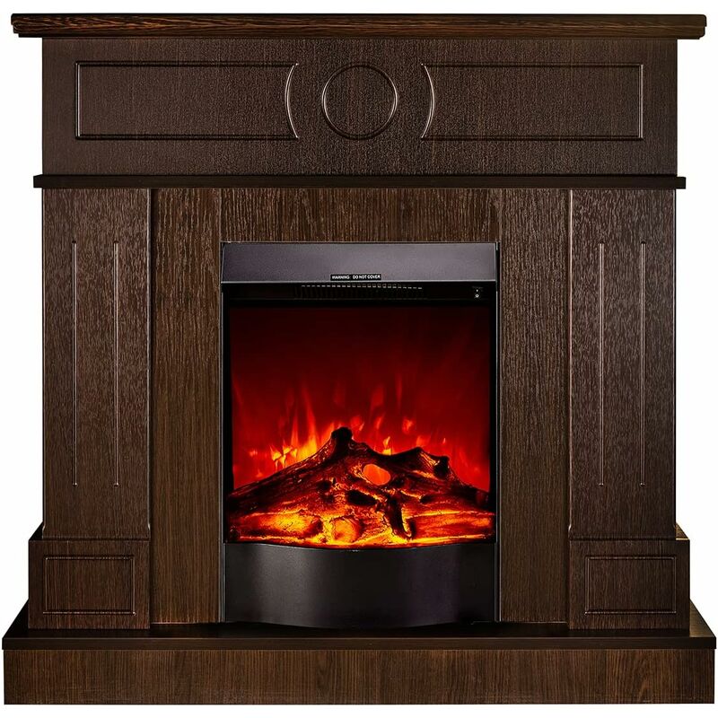 Ambasador Freestanding Electric Fireplace with Heater, Realistic LED Flame  Effect Artificial fire with switchable heating radiator, thermostat