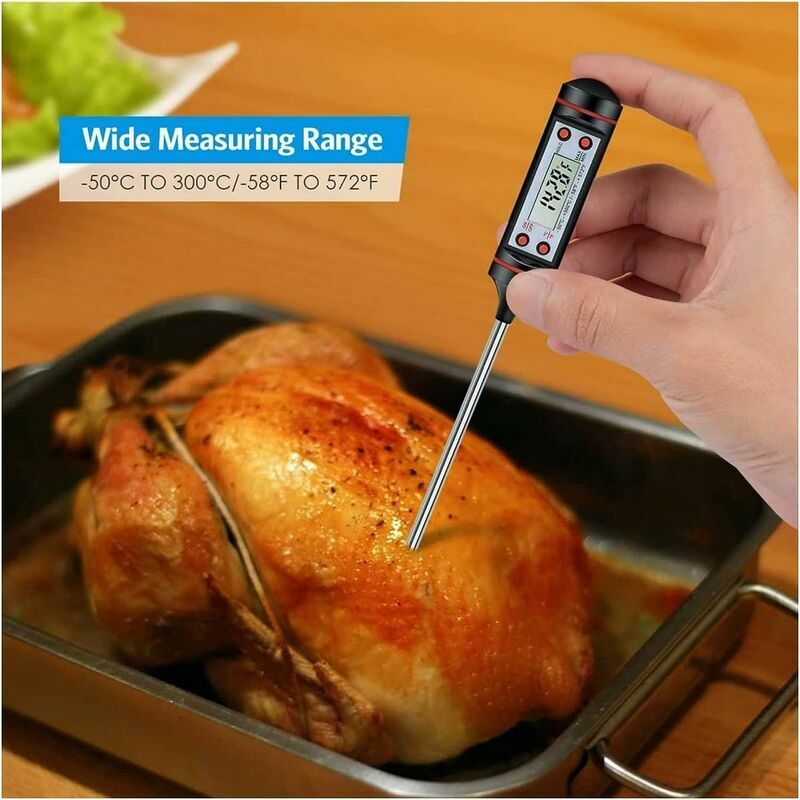 Meat Food Thermometer, Digital Milk Thermometer, Candy Candle Thermometer,  Cooking Kitchen BBQ Grill Thermometer, Probe Instant Read Thermometer for