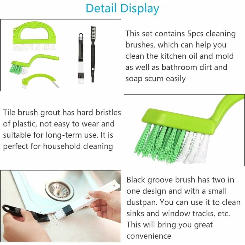 2pcs, Groove Cleaning Brush With Long Handle, Hard Bristle Brush,  Multifunctional Crevice Brush, Window And Door Groove Brush, Thin Detailing  Brush, D