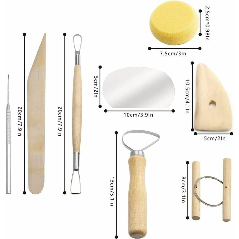 Good-Life 8pcs Pottery Tools Stainless Steel Clay Sculpture Modeling Hand  Tools Craft Trimming Ceramic Tools Set