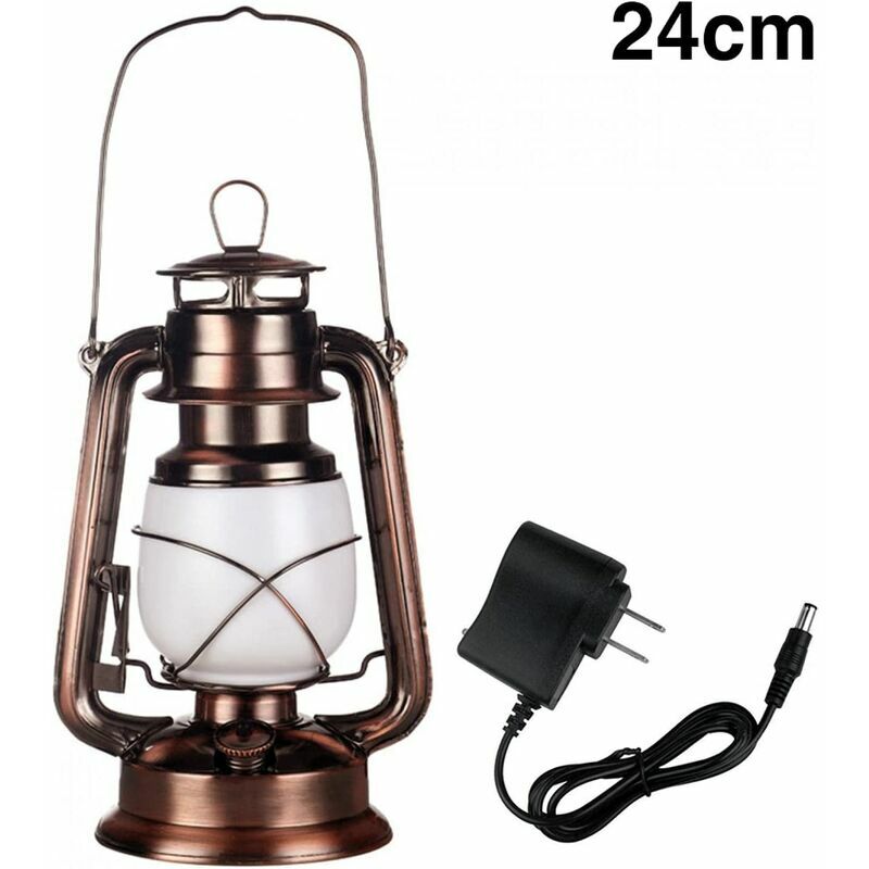 Vintage LED Hurricane Lantern, Warm White Battery Operated Lantern, Antique  Metal Hanging Lantern with Dimmer Switch, 15 LEDs, 150 Lumen for Indoor or