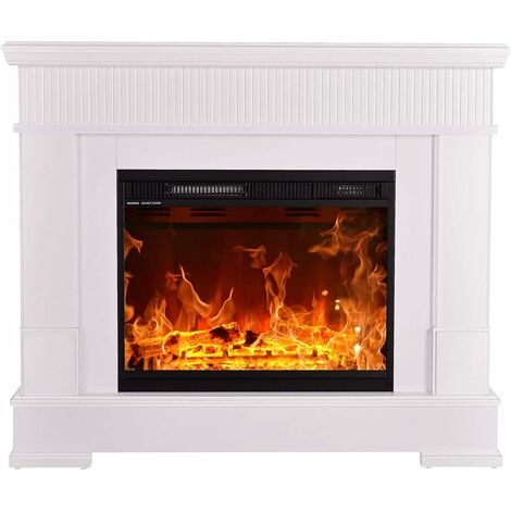 Ideal Free Standing Electric Fireplace with Heater - Realistic LED Flame  Effect - Artificial Fire with Switchable Heating Radiator - Thermostat