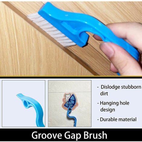 Hard-Bristled Crevice Cleaning Brush,Crevice Gap Cleaning Brush Tool,  Hand-Held Groove Cleaning Brush for Window Rails, Bathroom, Kitchen (Color  